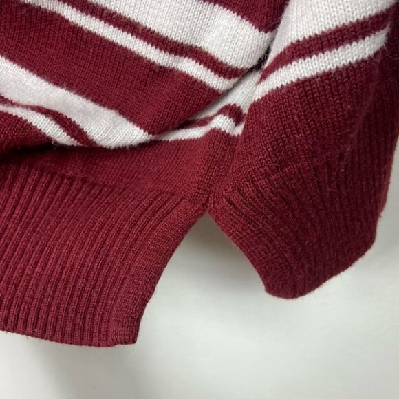 Wearing Heart On Your Sleeve Striped Raglan Sweater Red Size Medium Long Sleeves - Picture 8 of 9